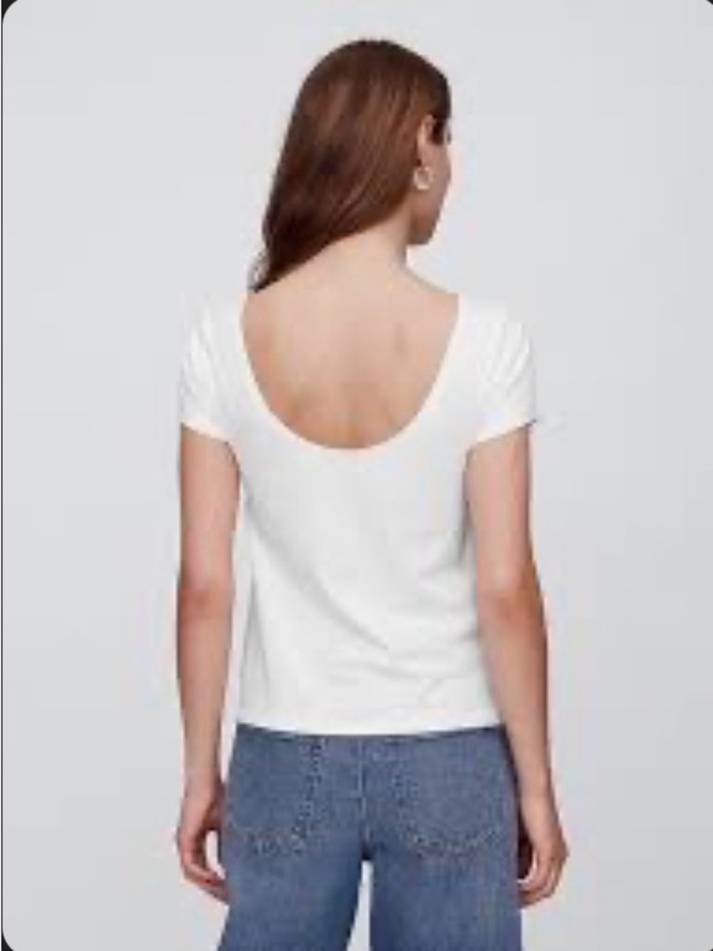 Gap Factory Boatneck Open Back Tee NWT | White Top | Size XL